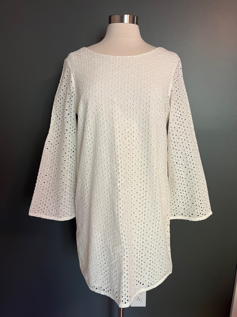 New! Heyton‎ Eyelet Dress Cotton White Lined Size Medium NWT